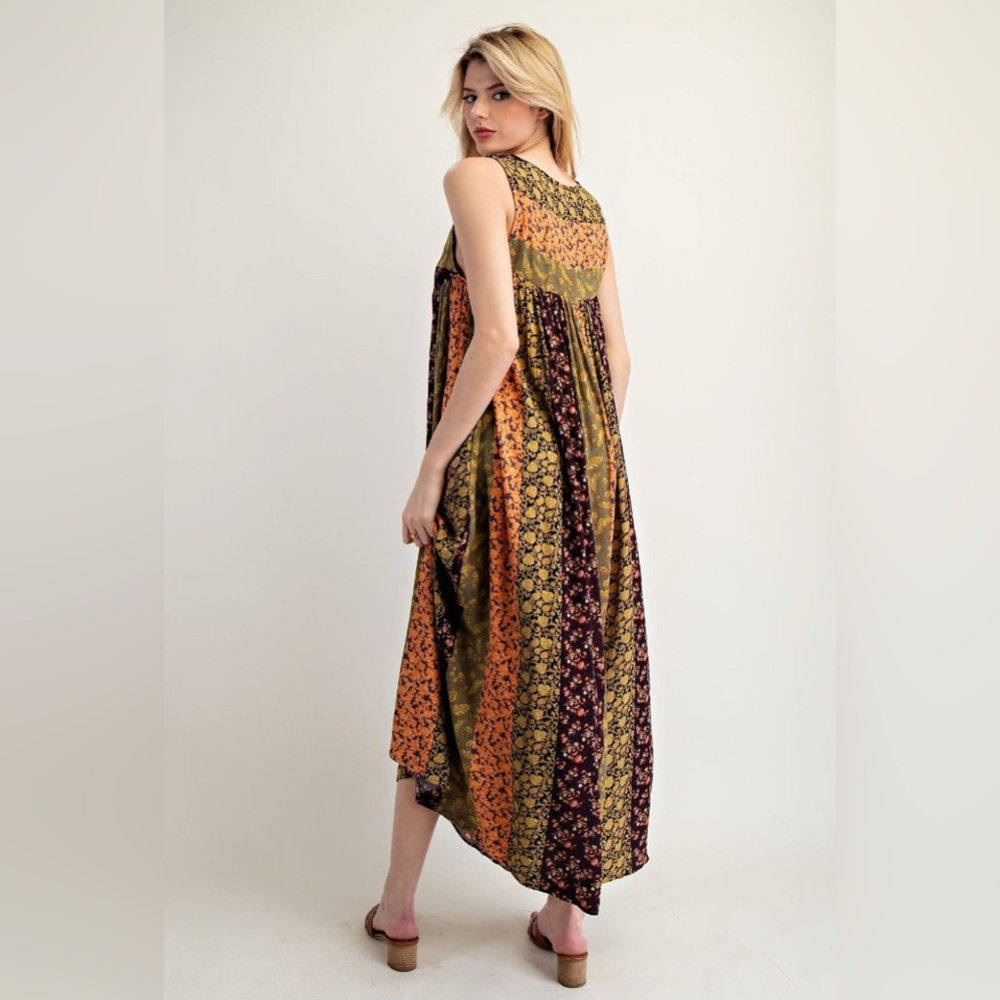 #461. Autumn Rayon Jumpsuit - Pumpkin Olive - Picture 4 of 4